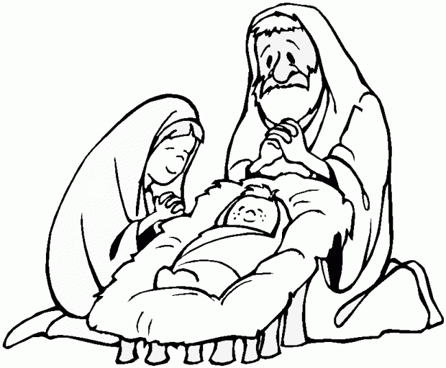 Baby Jesus Coloring Page Printable In Family