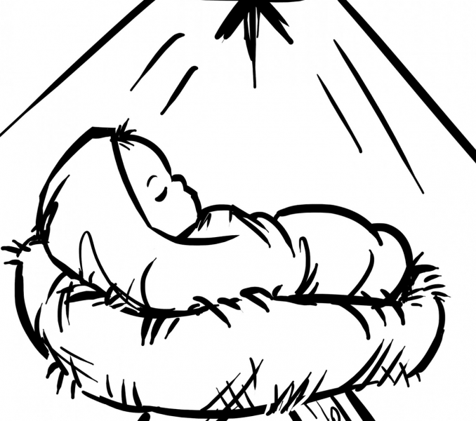 Print Baby Jesus Manger Coloring Page
