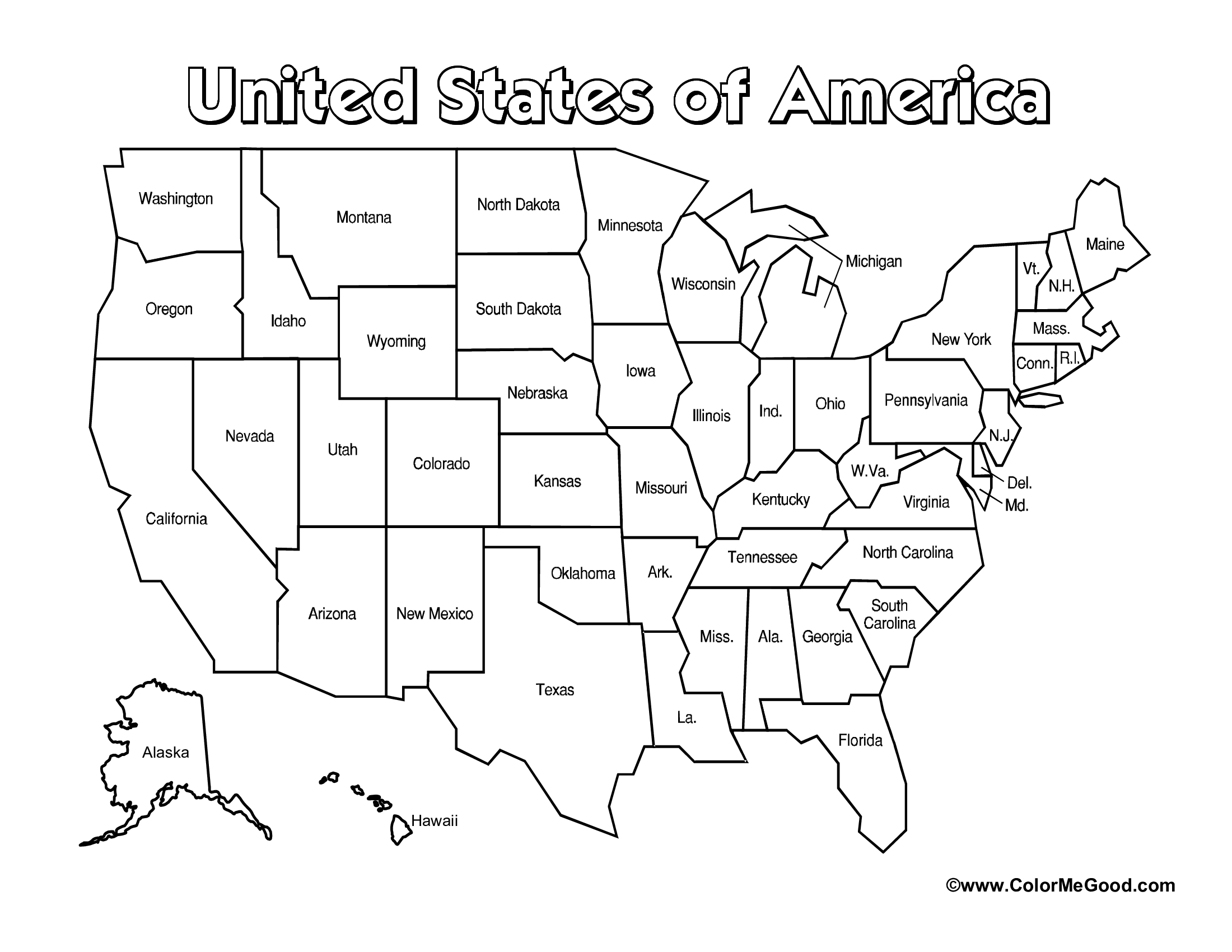 Blank Map Of Usa