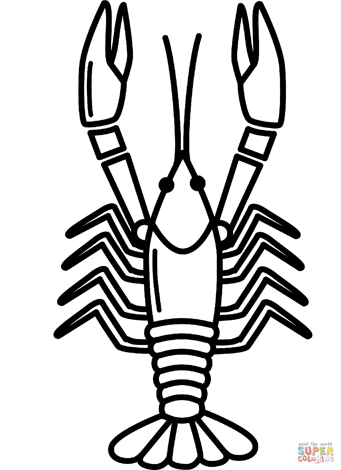 Cute Crawfish coloring page