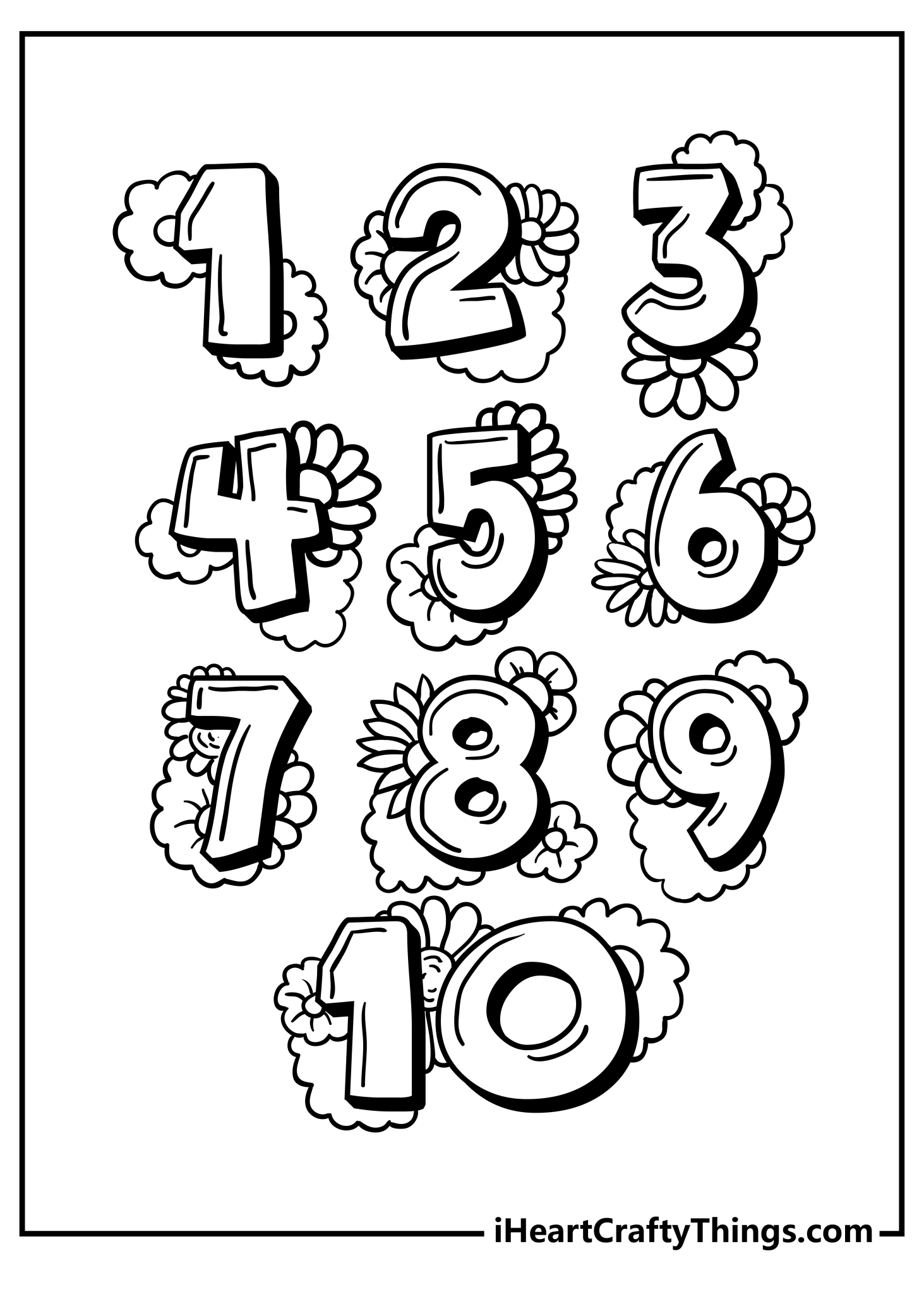 Very Cute Number Coloring Pages