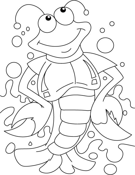 Very Cute Red Lobster Coloring Pages