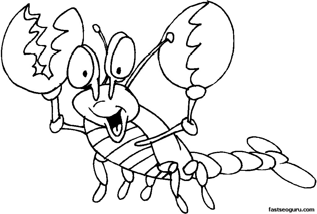 Litle Lobster Coloring Page  For Kid