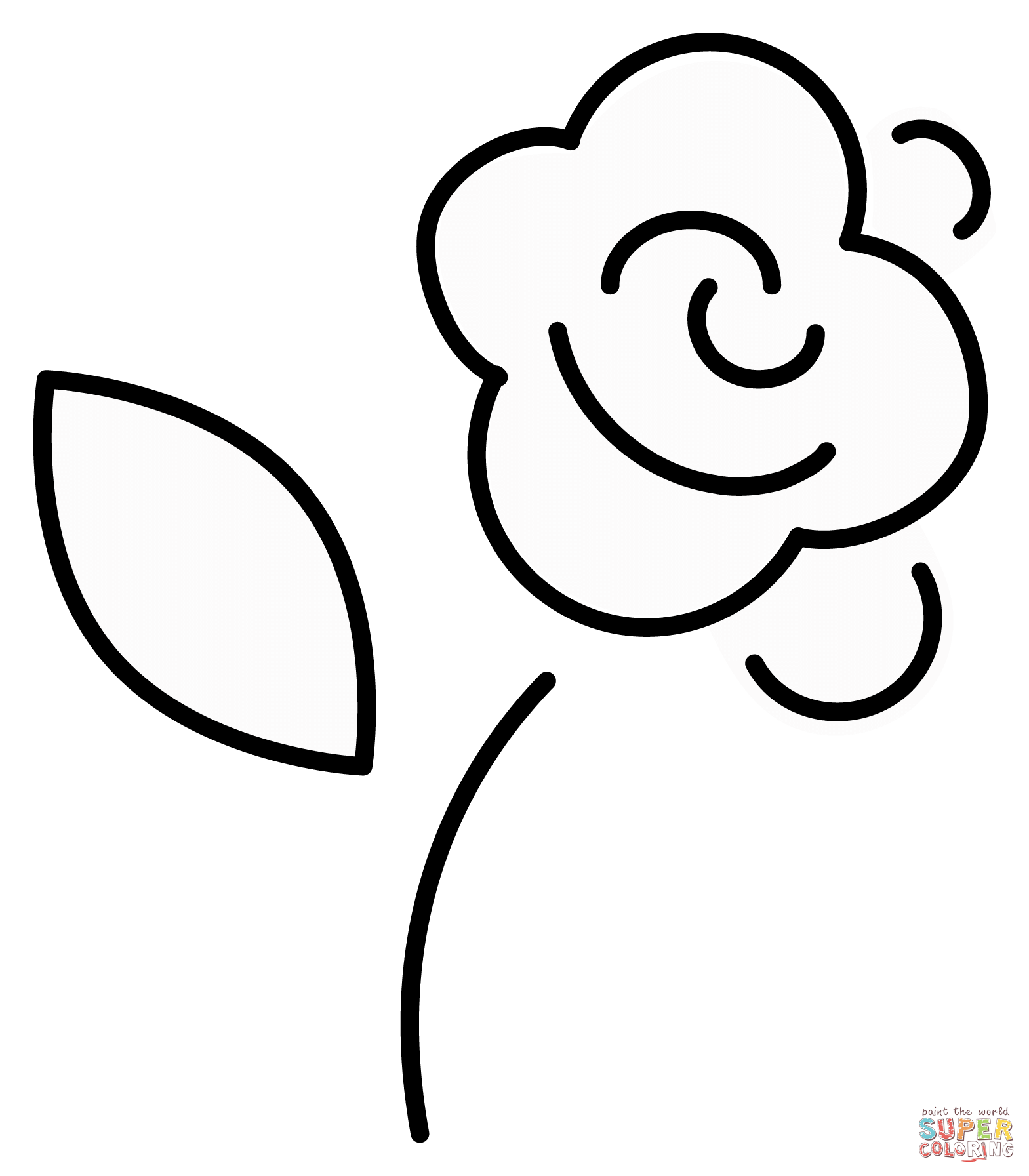 Rose Emoji Coloring Page For Kids