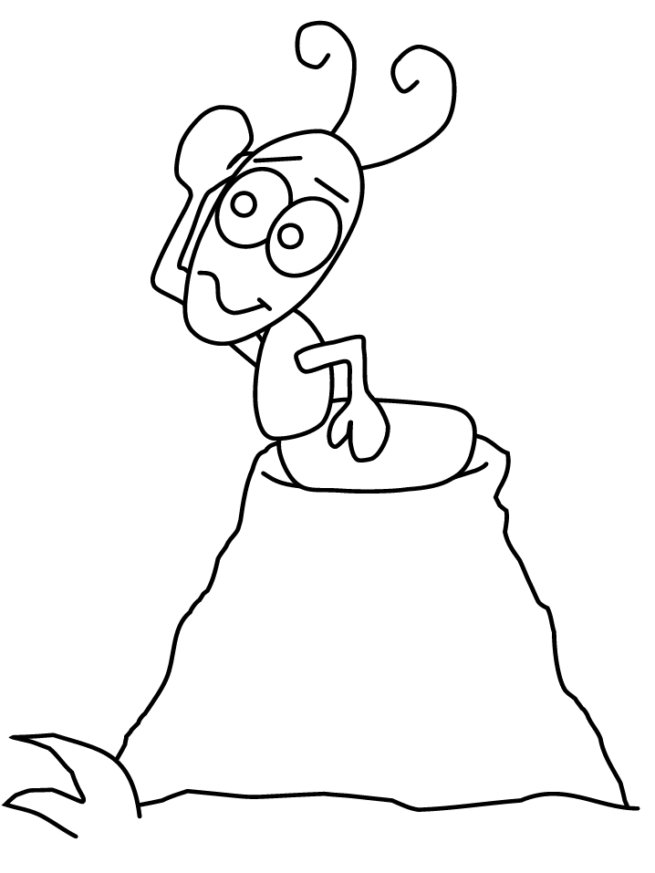 Very Simple Ant Coloring Page