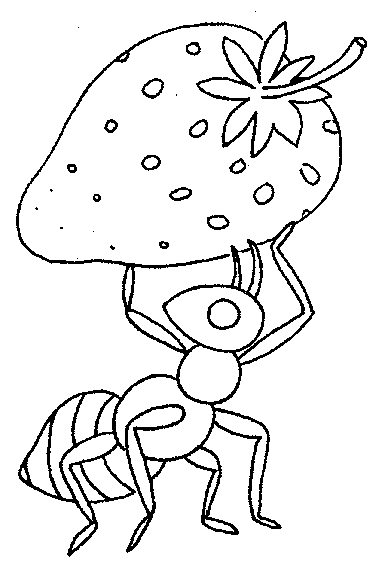 Ant And Atrawberry Coloring Page