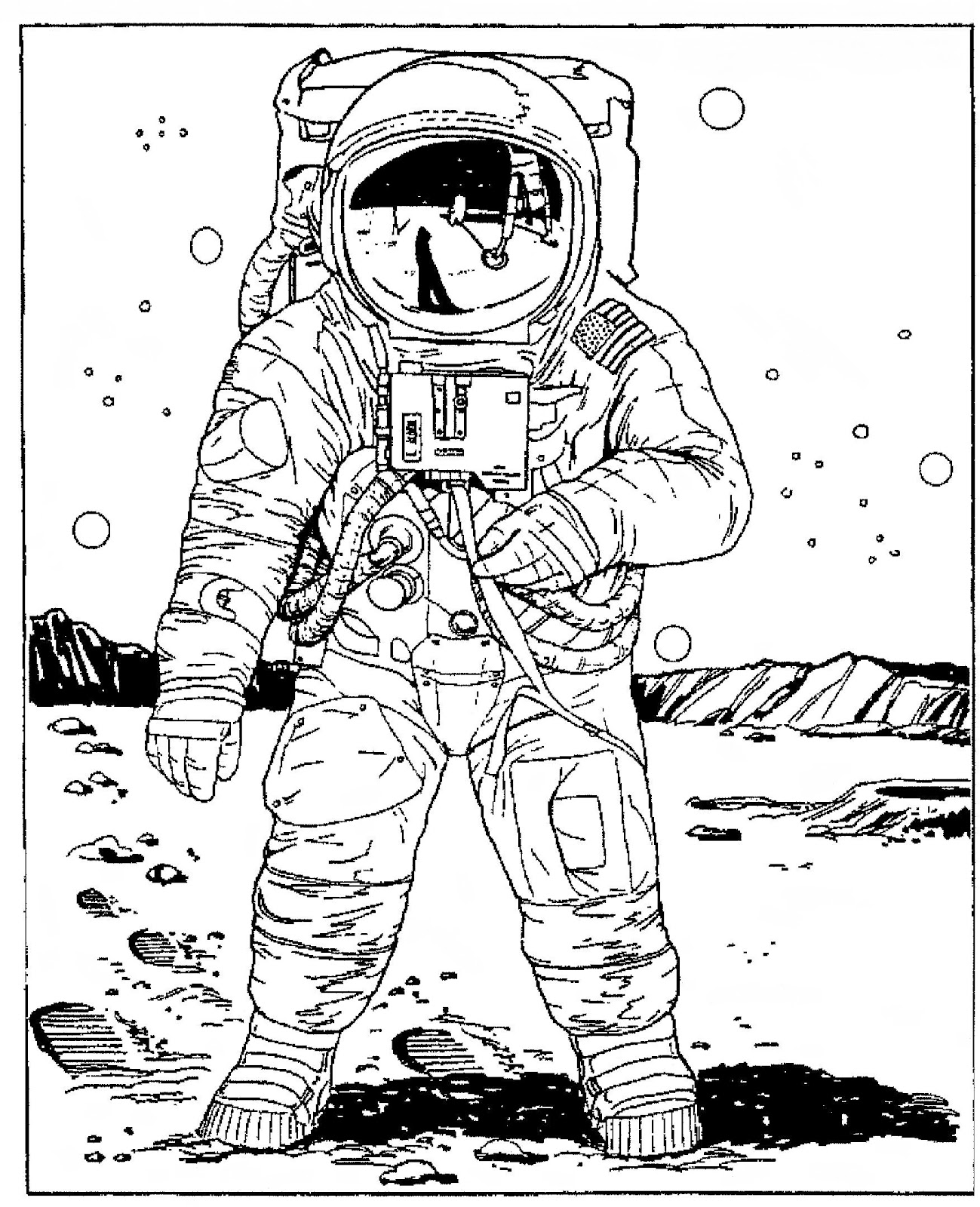 Astronaut Coloring Page for Adult