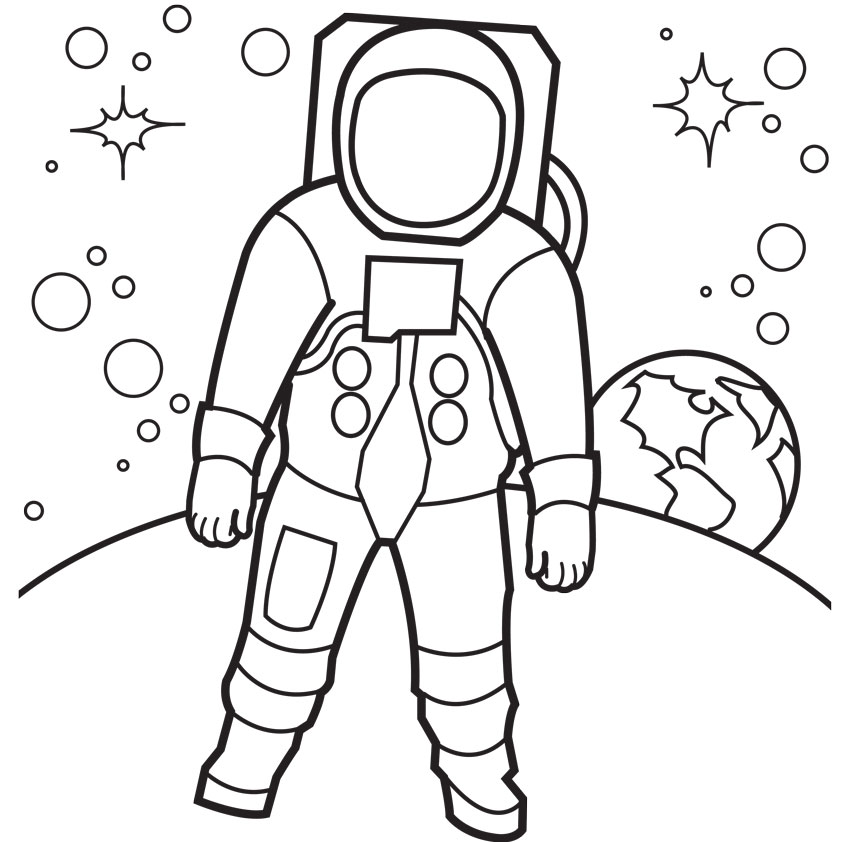 Astronaut Coloring Page for kids