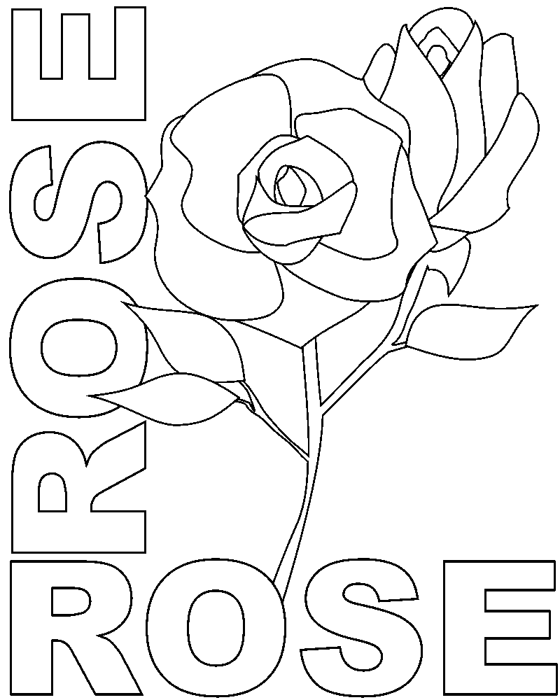 Love Rose Coloring Pages