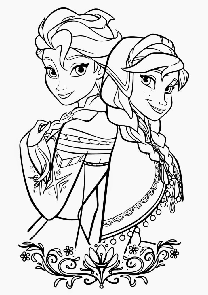 Printable Elsa and Anna Coloring Pages
