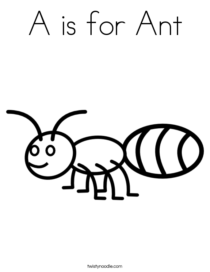 A For Ant Coloring Pages
