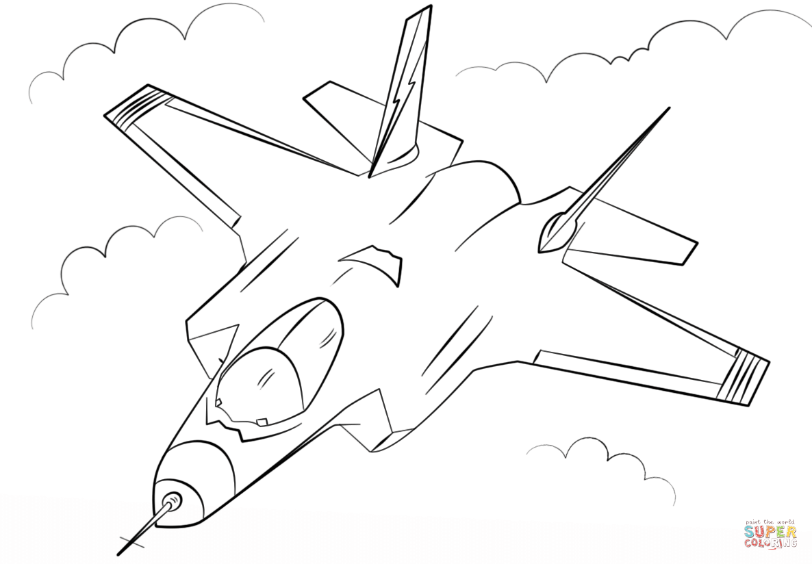 F 35 coloring page