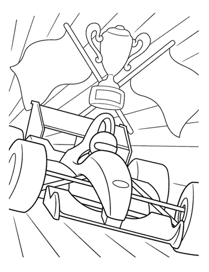 Free formula racecar coloring page