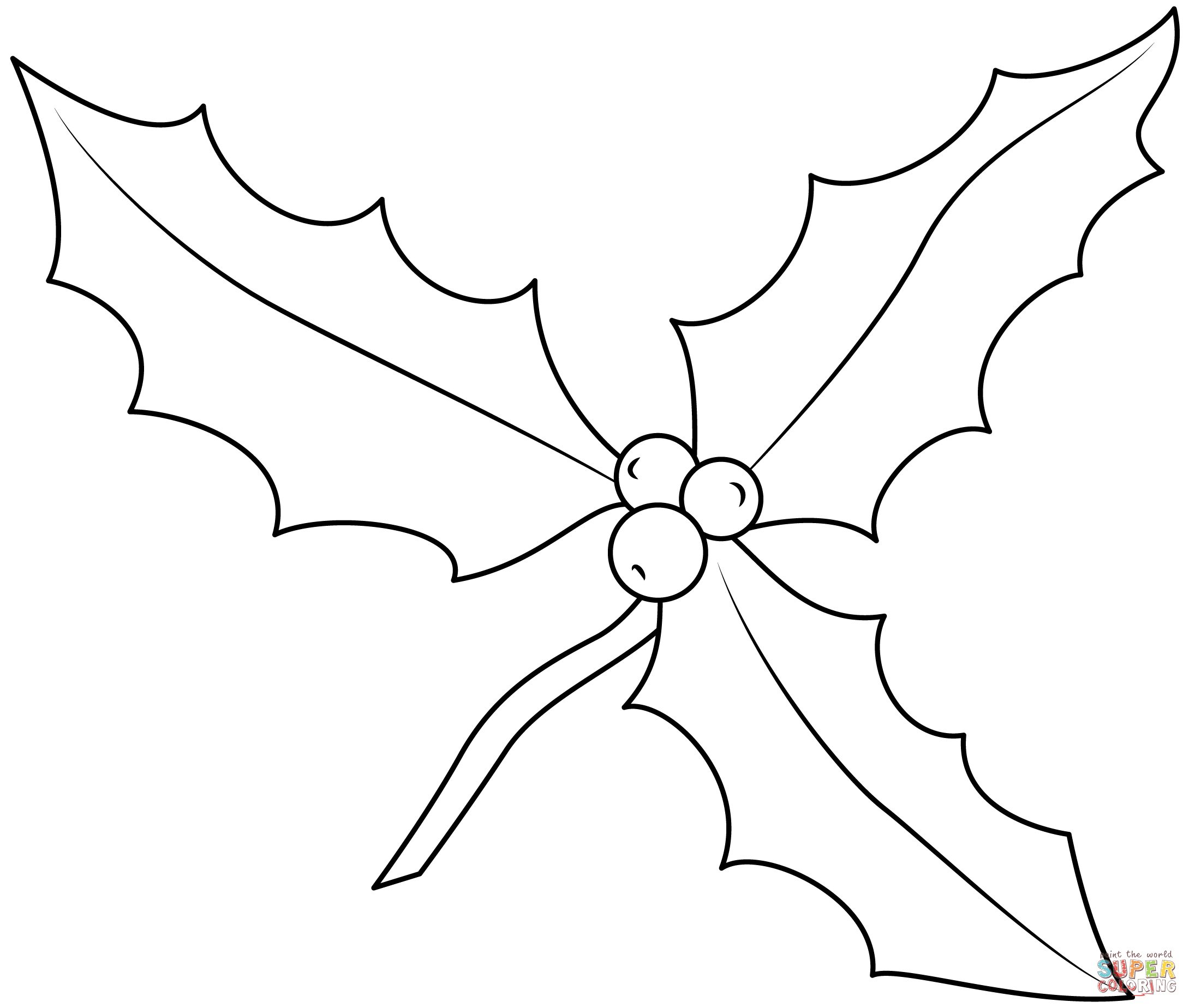 Holly Leaf coloring page