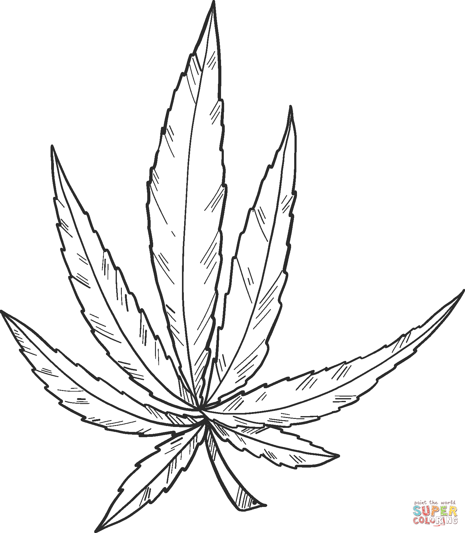 Print Marijuana coloring page