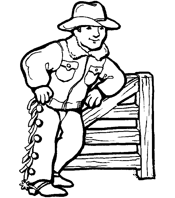 Handsome Cowboy Coloring Pages