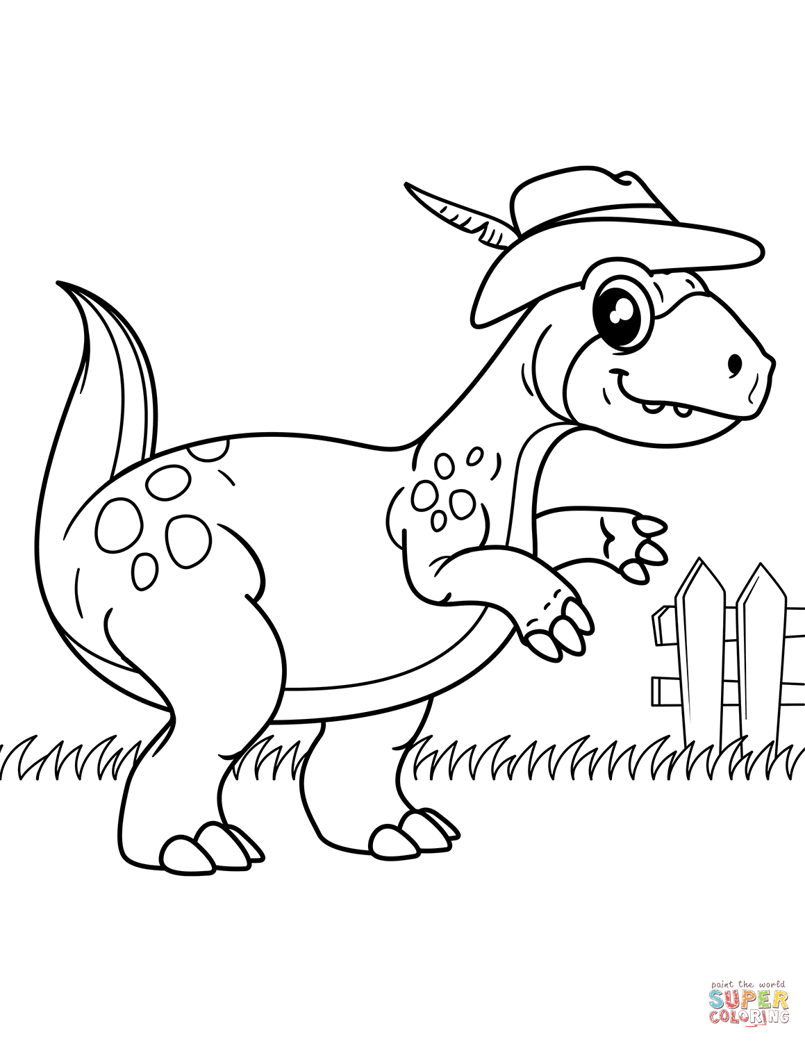 Dinosaur Wearing cowboy hat