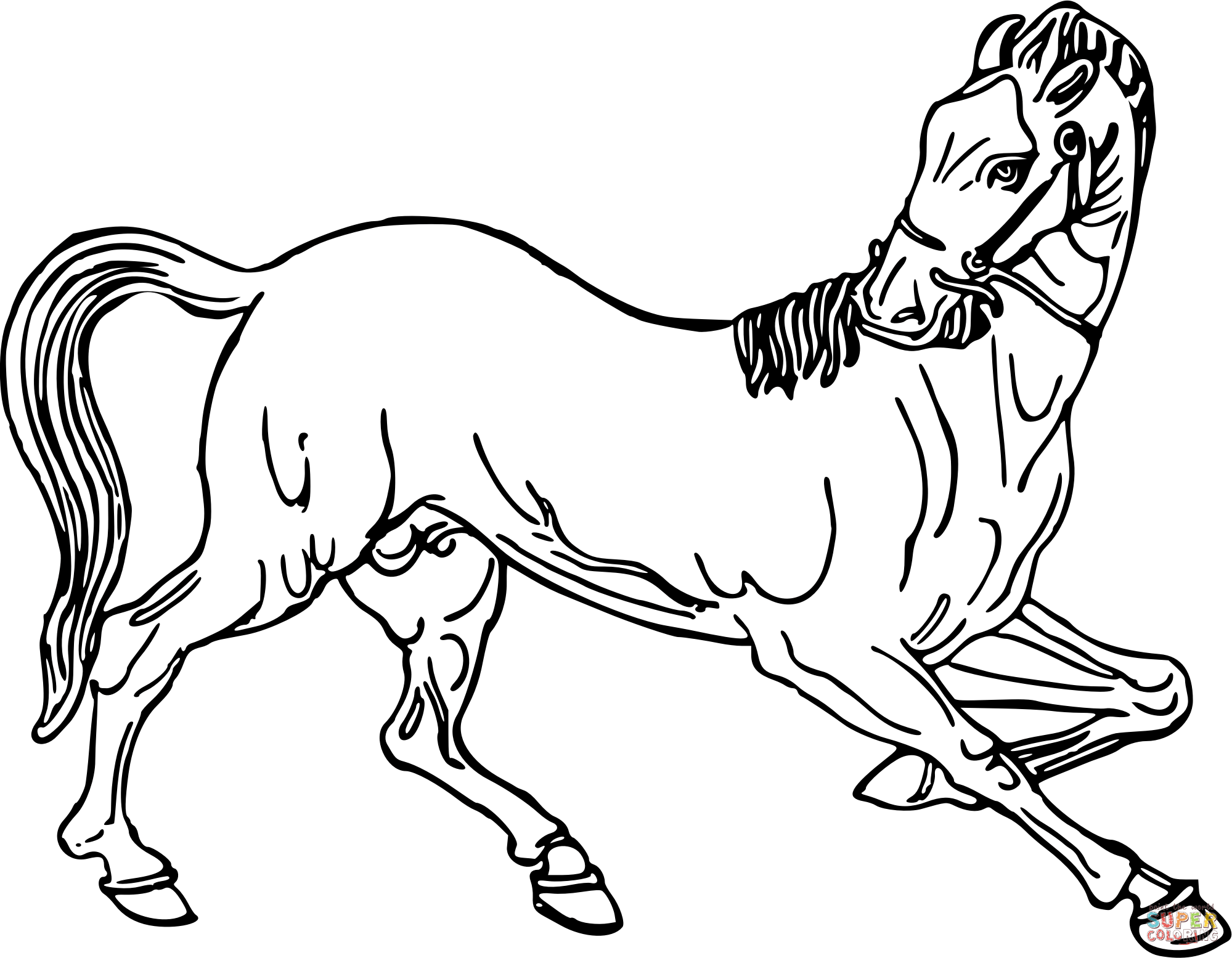 Nice Vintage horse coloring page