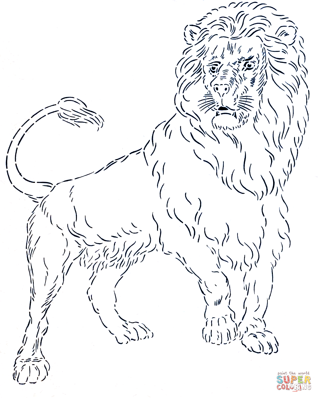Vintage lion coloring page