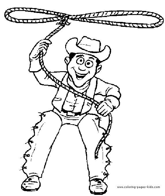 New simple Cowboy Coloring Pages