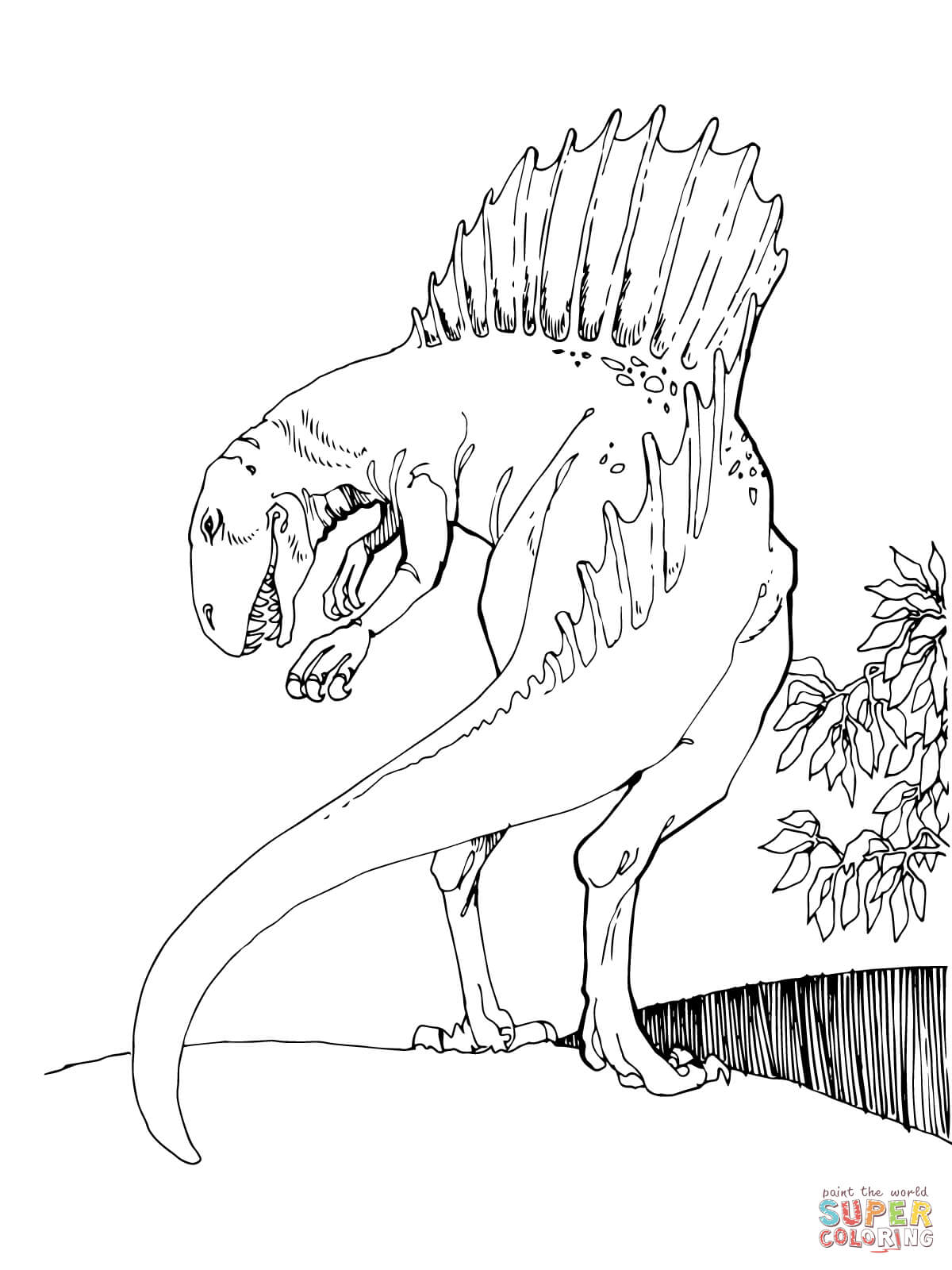 Spinosaurus Theropod Dinosaur coloring page
