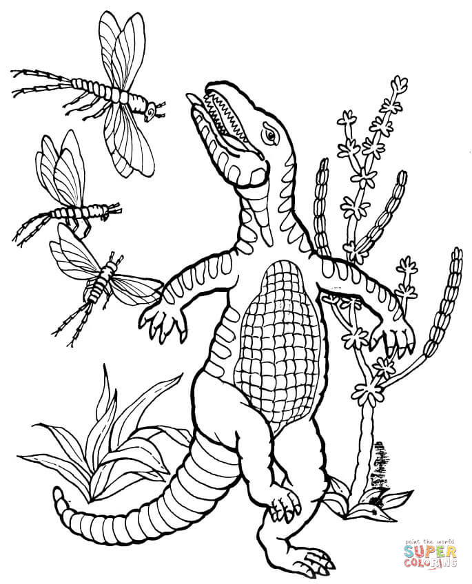 Thecodont Dinosaur coloring page