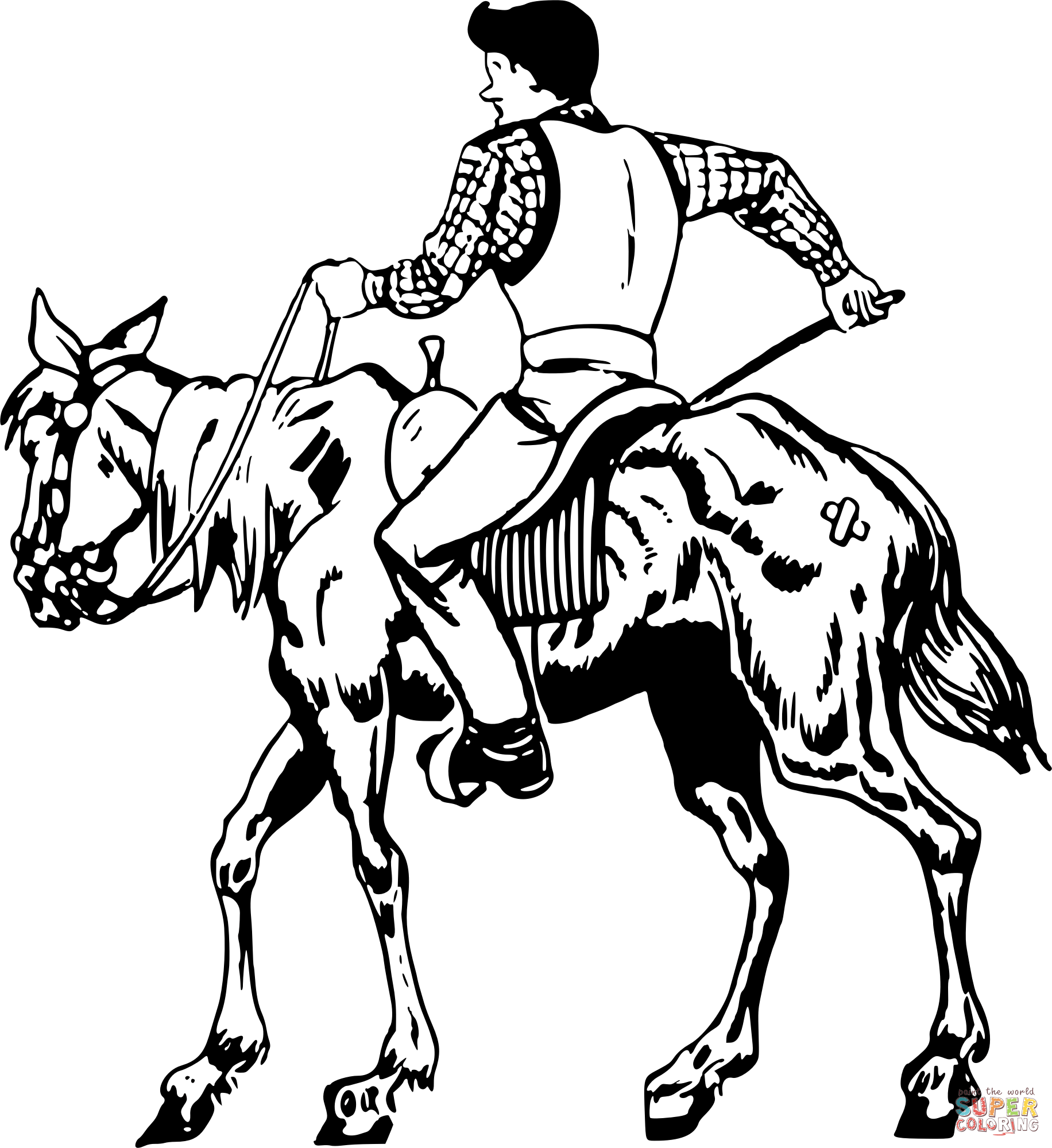 Vintage man on horse