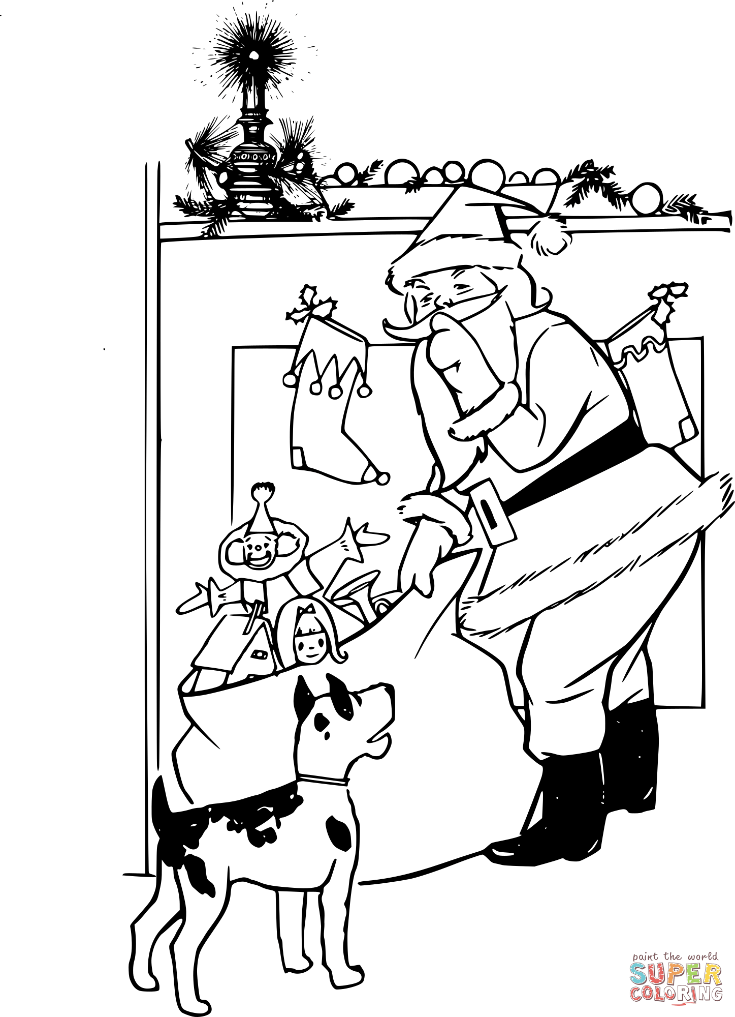Vintage Santa Claus coloring page