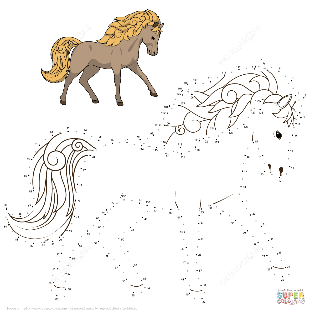 Wild horse dot to dot