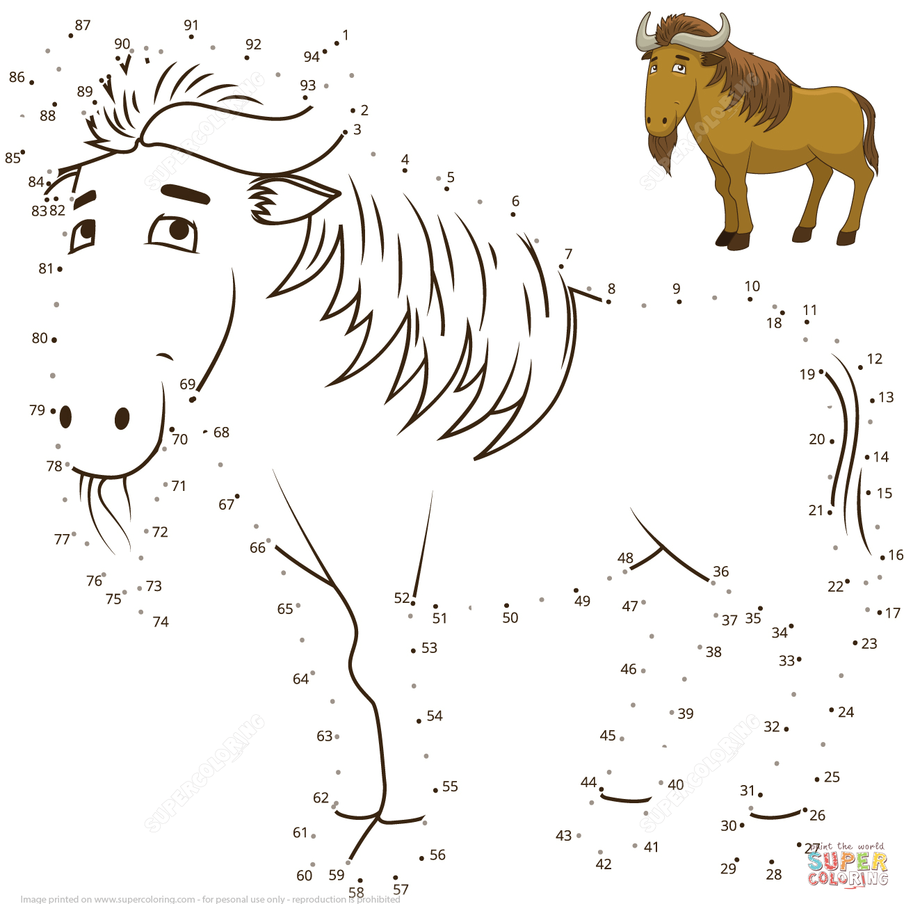 Wildebeest dot to dot