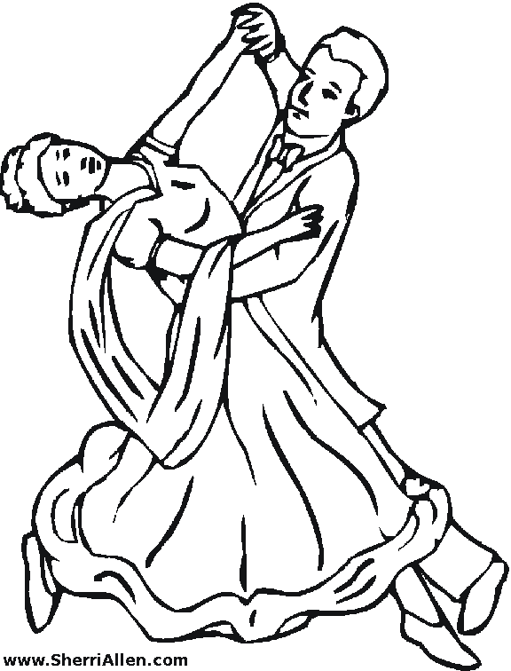 Dancer Coloring Pages with a couple