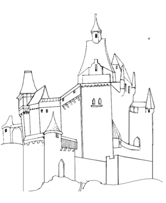 Medieval Castles And Churches Coloring Sheets for kids