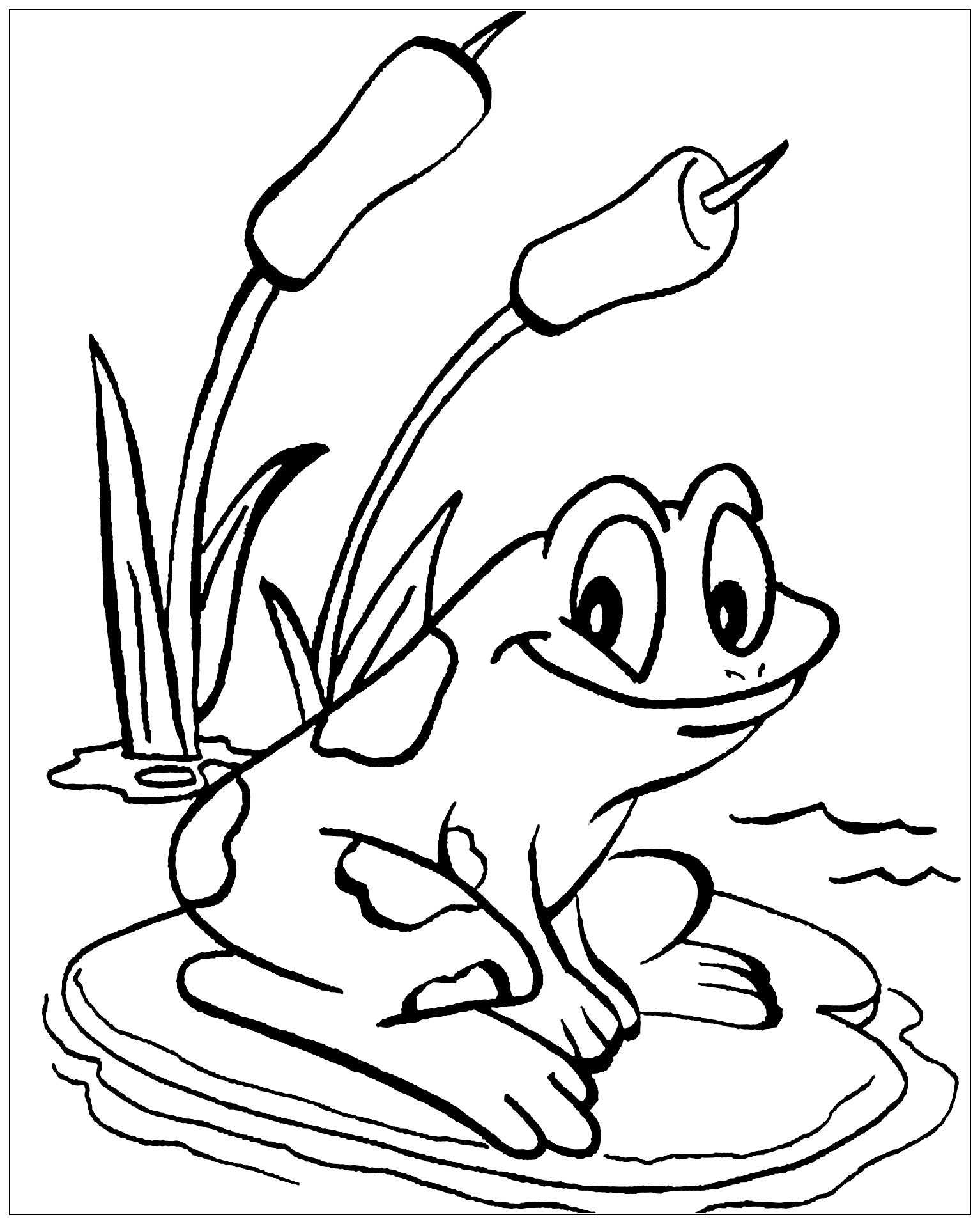 Cute Coloring pages for children frogs