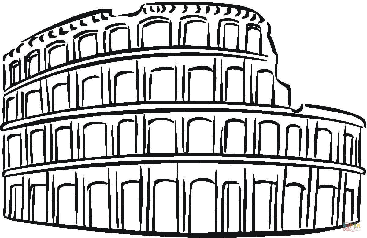 Colosseum coloring page for kids