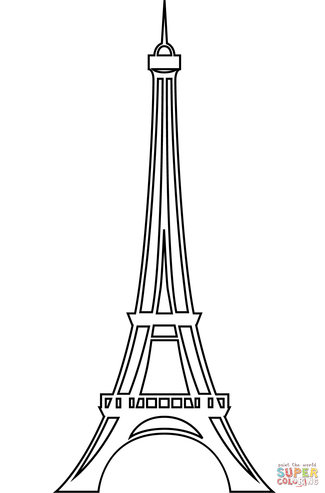 Simple Eiffel tower coloring page