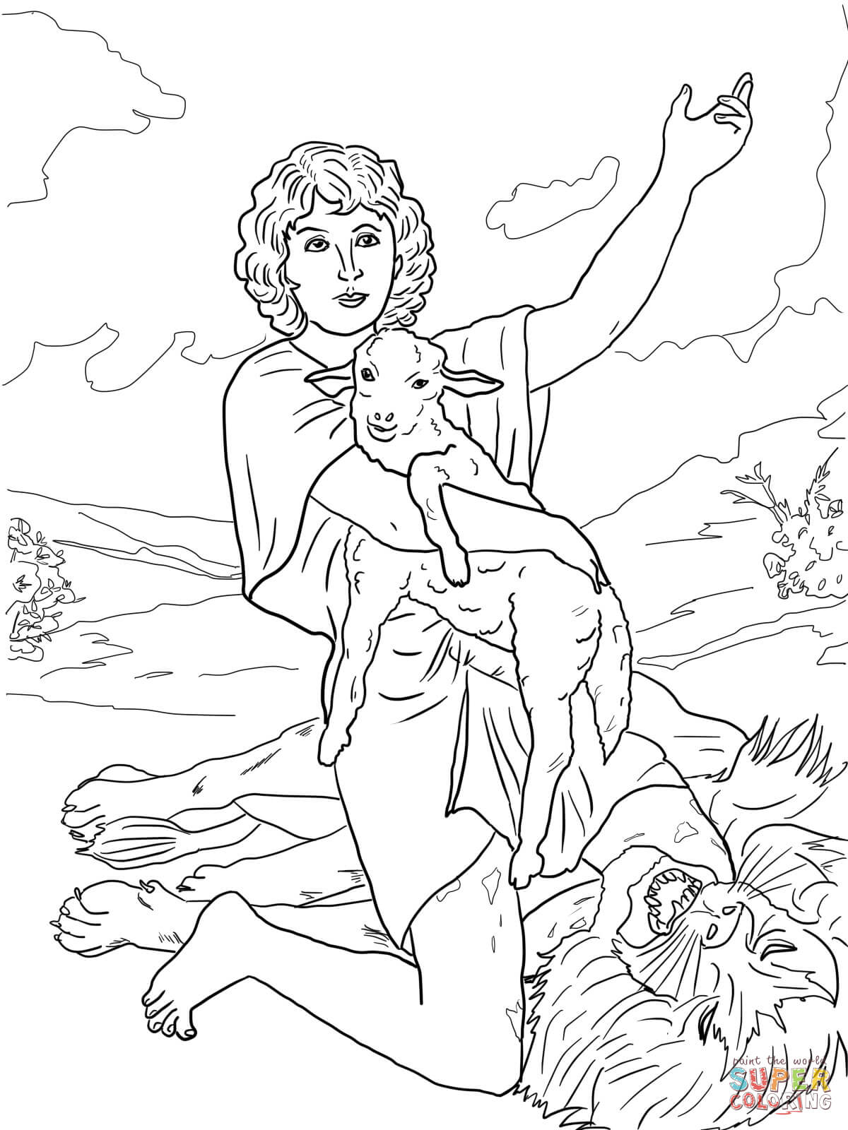 David gives praise to god after killing a lion