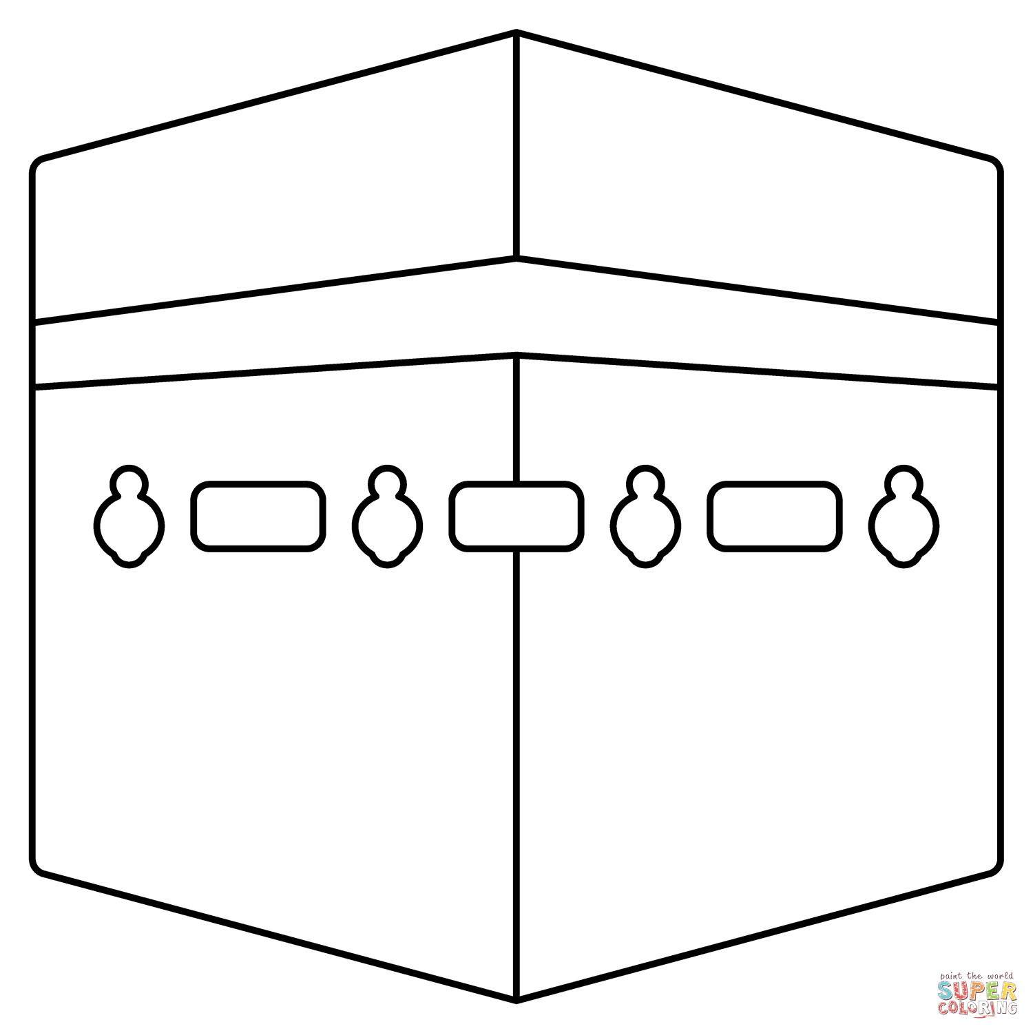 Kaaba emoji coloring page for kids