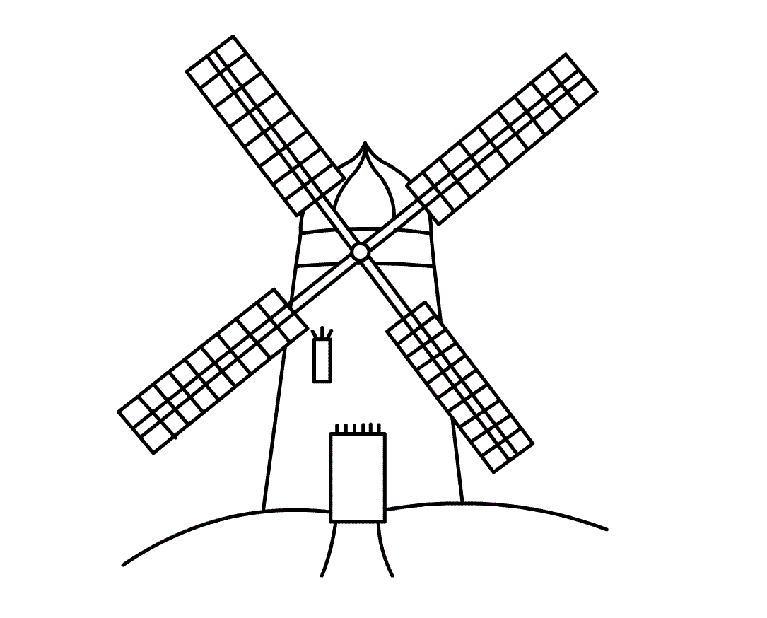 Wind Mill Coloring Pages Darwing Free Image