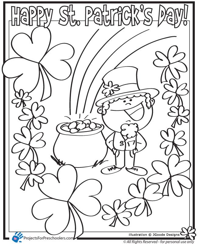 Patricks day coloring pages to print
