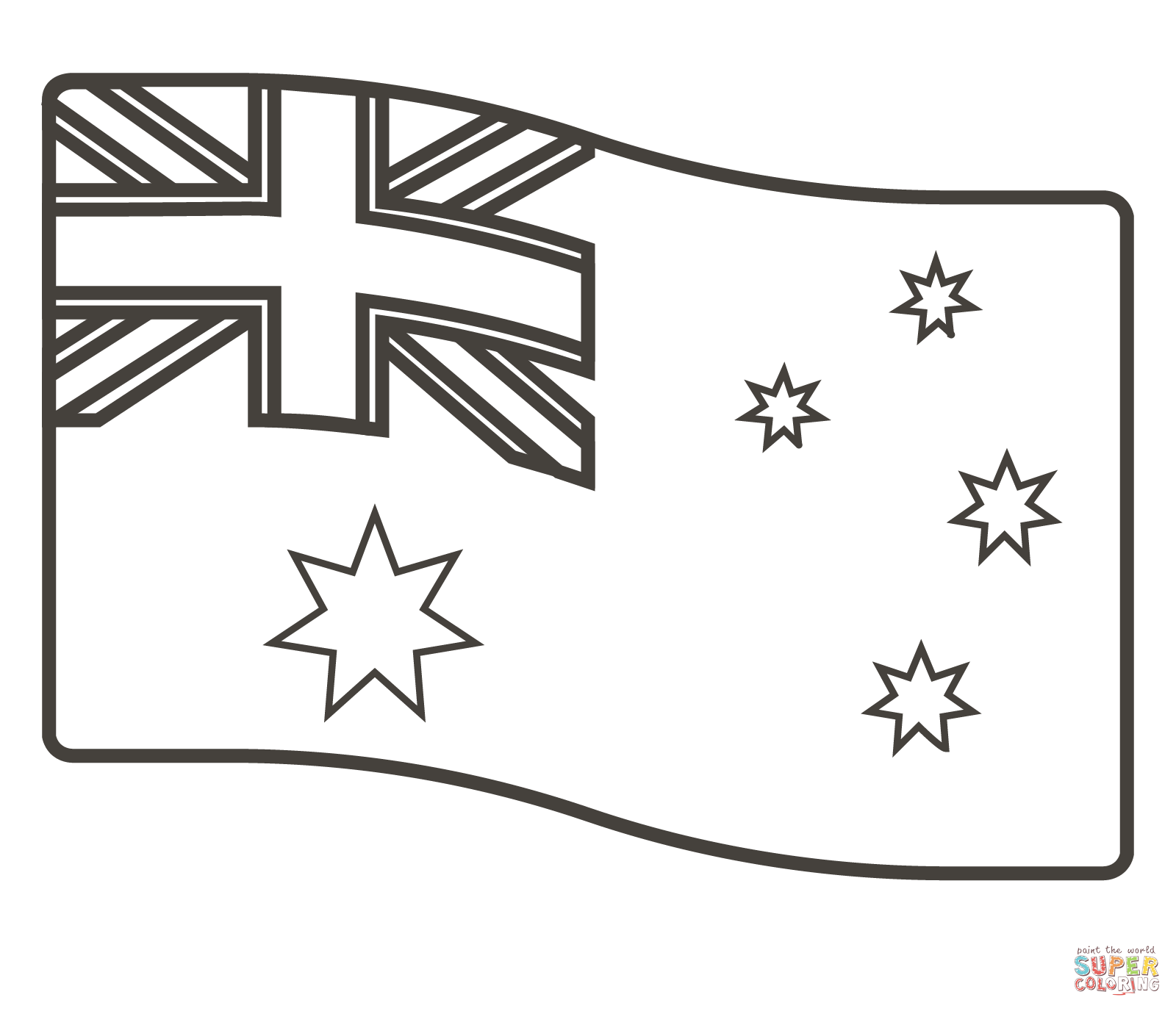 New australia flag coloring page