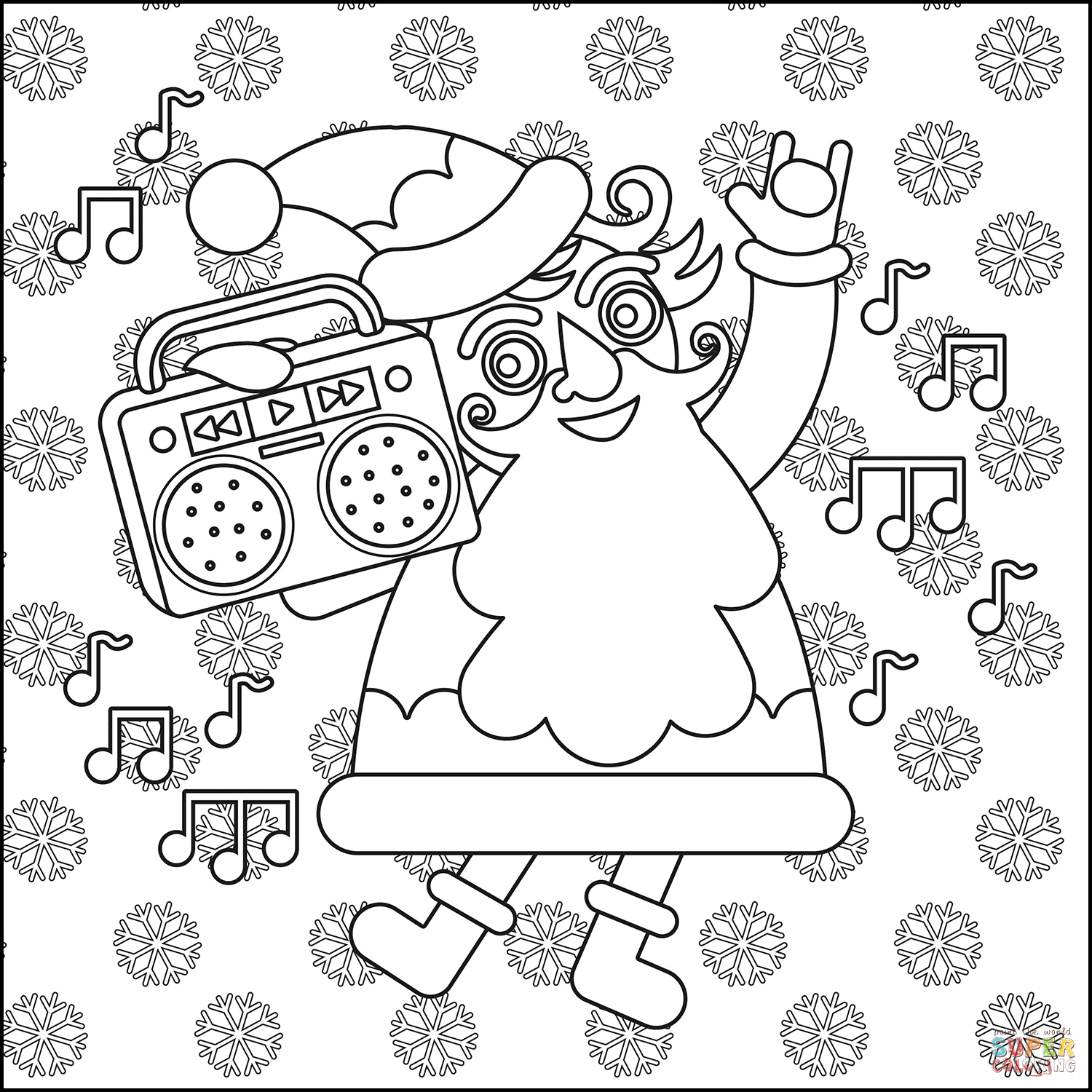 Christmas music coloring page