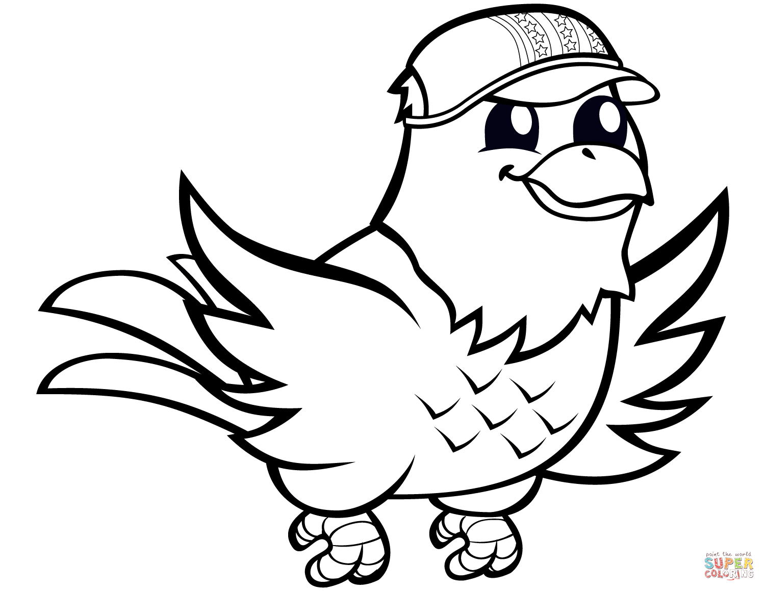 Funny eagle with baseball cap