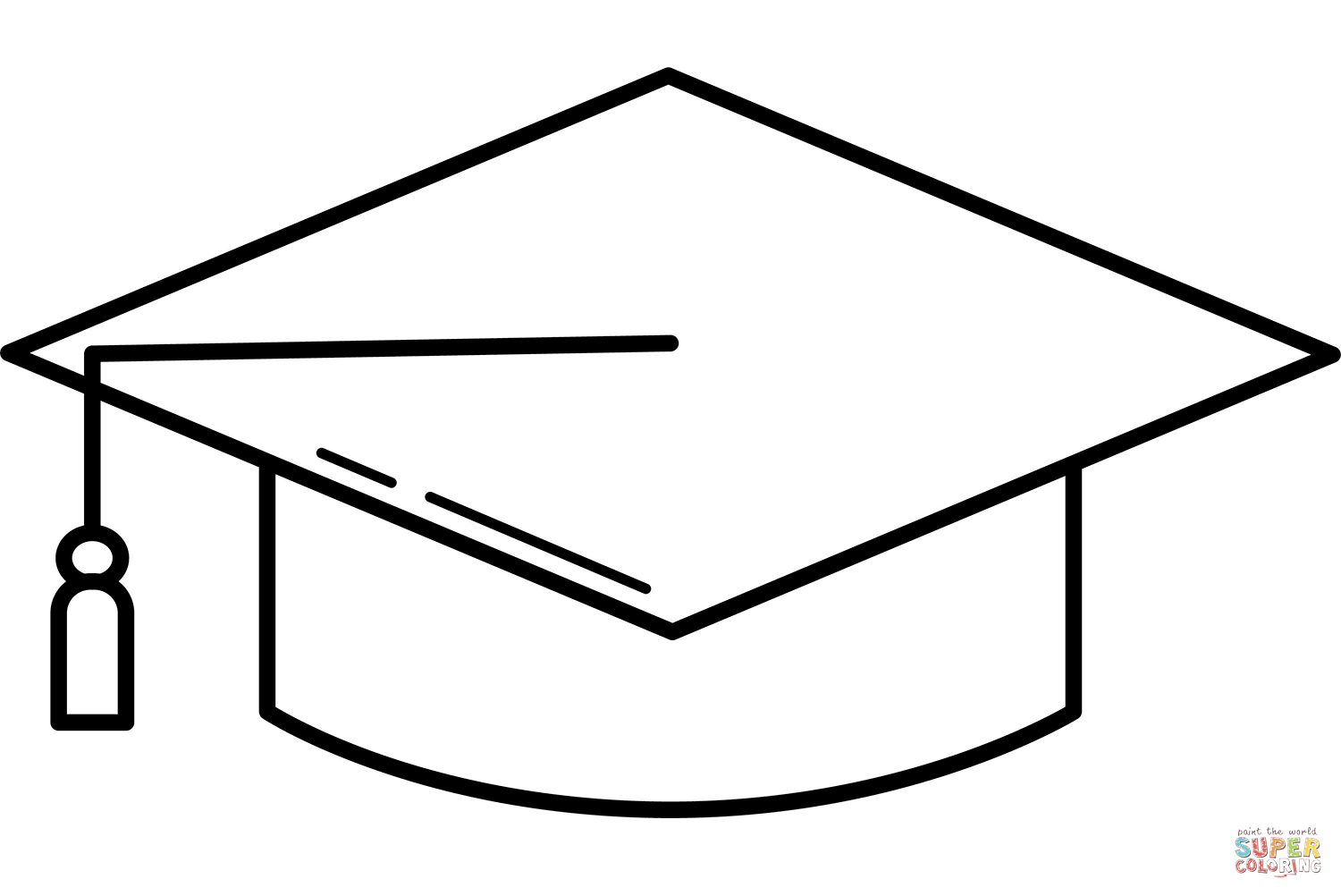 Graduation cap coloring page