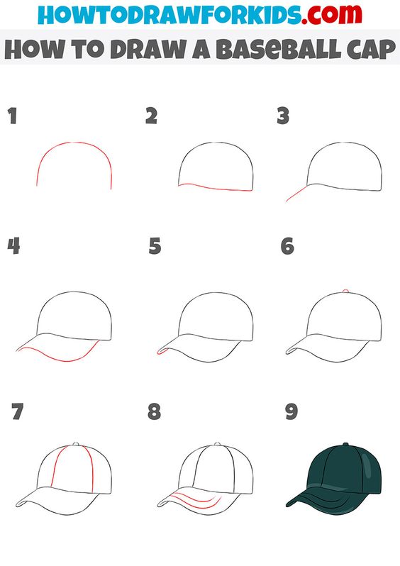 How to draw a Baseball cap