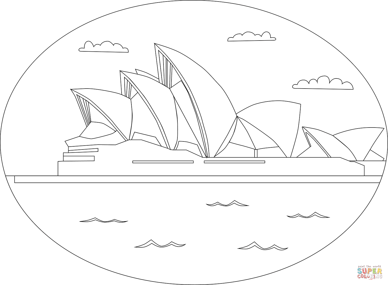 Sydney opera house coloring page