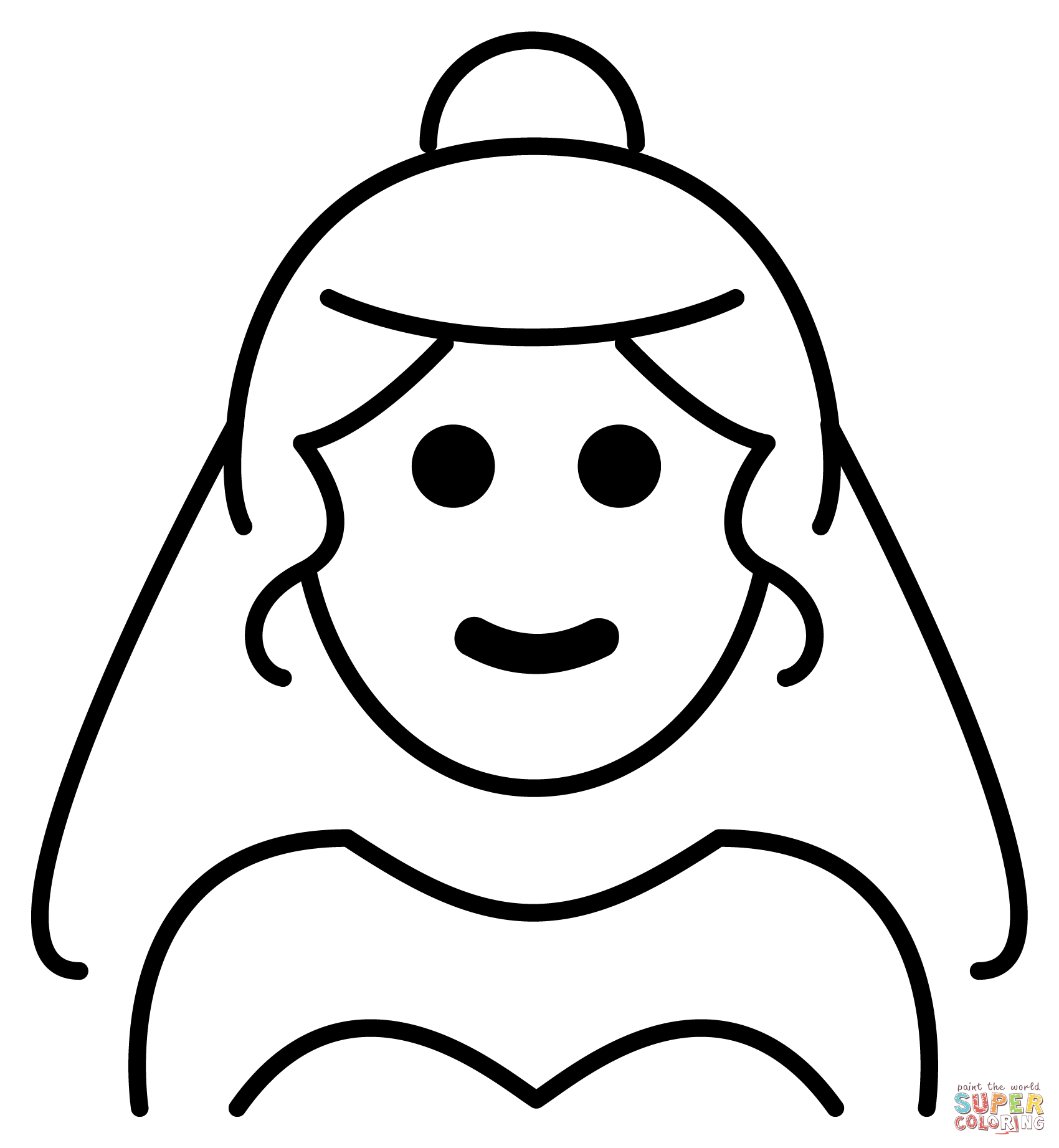 Person with veil emoji to print