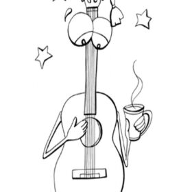 Animated Guitar coloring page