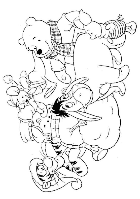 Christmas Color by Number for kids with the Pooh