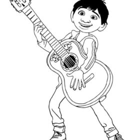 Coco Guitar coloring page