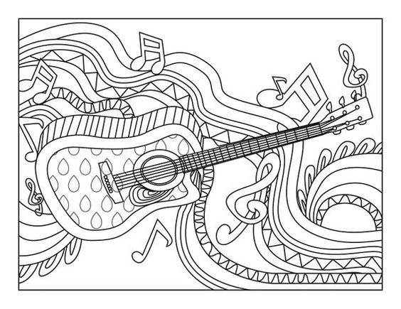Free Guitar coloring page